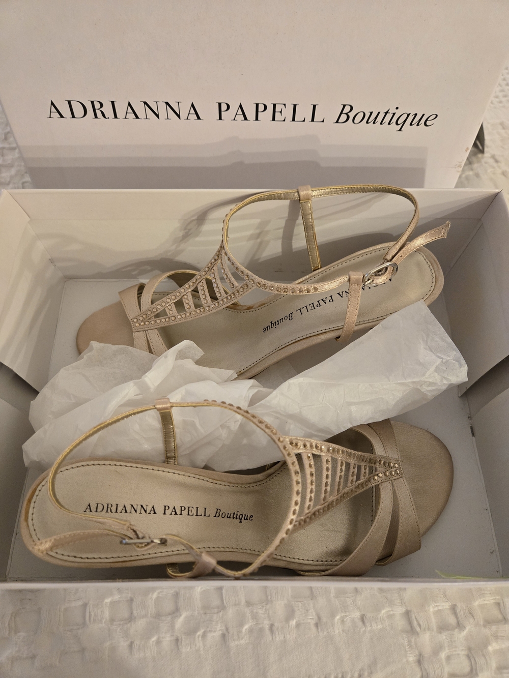 Adrianna Papell Gold Strappy Women's Sandals